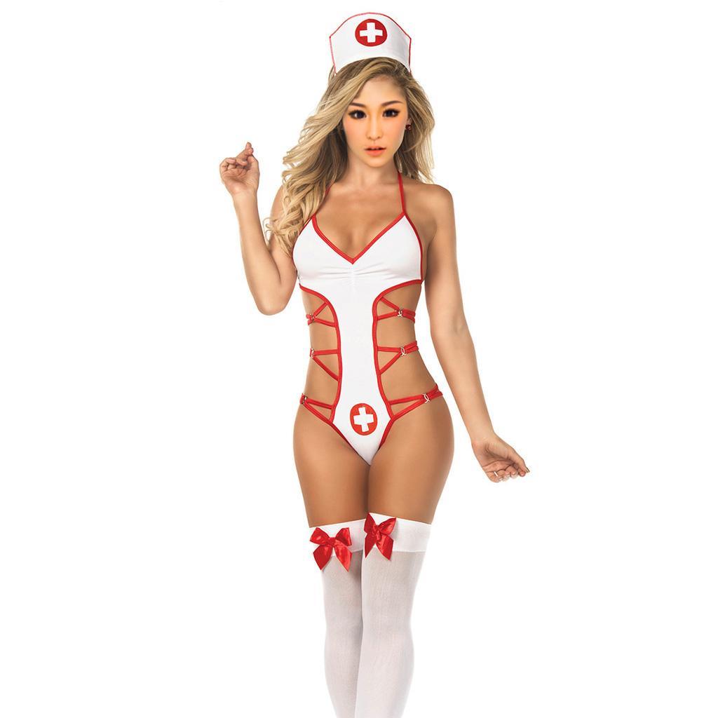 Womens Nurse Fancy Dress Up Costume Bedroom Outfit Lingerie Sexy Halloween