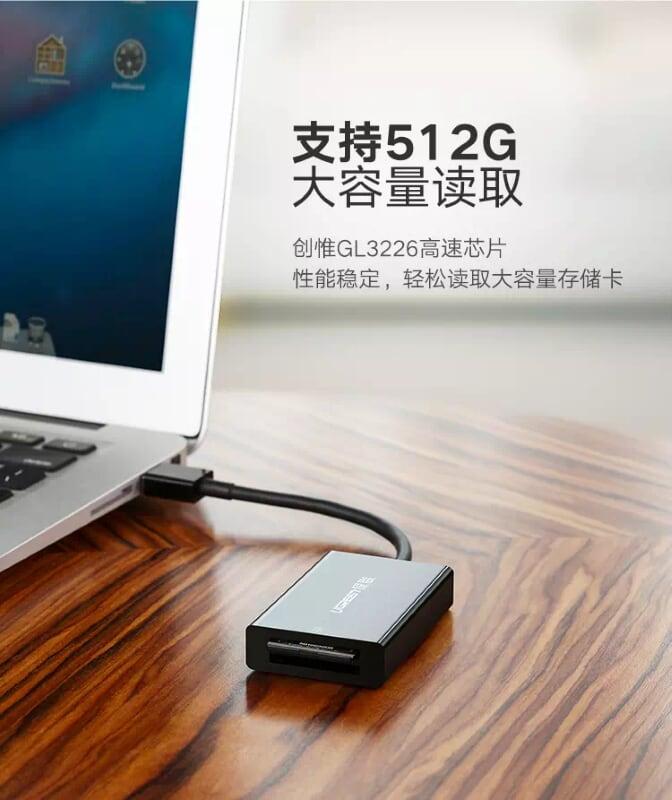 Ugreen UG40748CM103TK 8CM màu Đen Đầu đọc thẻ USB 3.0 sang 2 cổng SD 4.0 cao cấp - HÀNG CHÍNH HÃNG