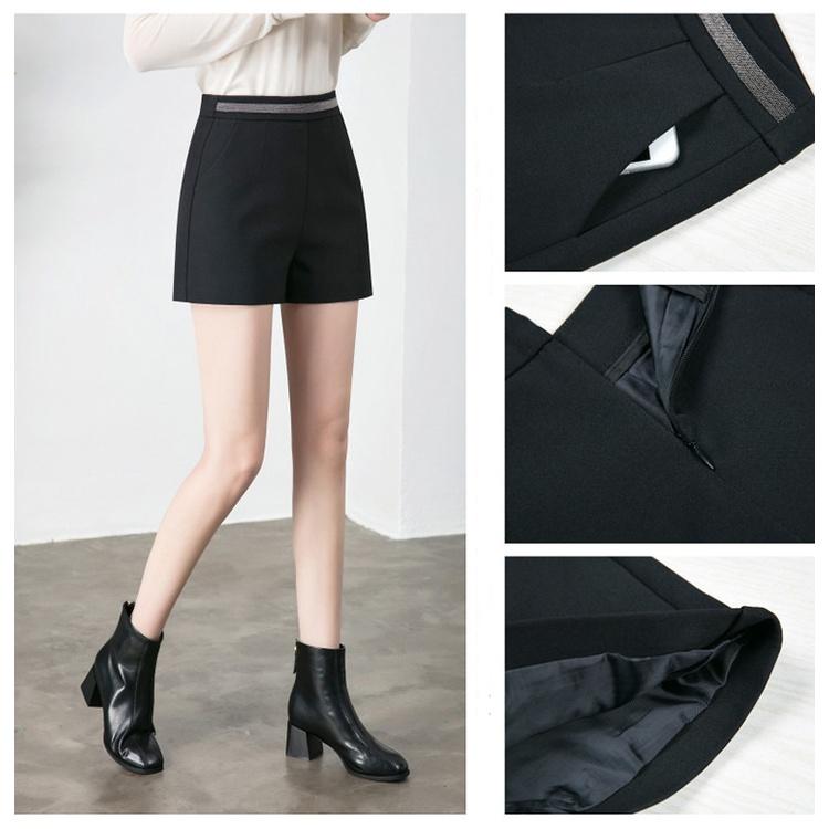 Quần short nữ lưng cao ống rộng cao cạp nhũ kim sa đẹp Hàn Quốc Q690