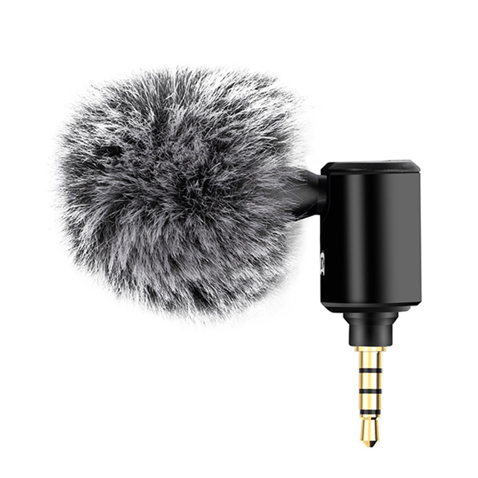 Condenser Microphone Phone Mic Plug and Play for iPhone Black