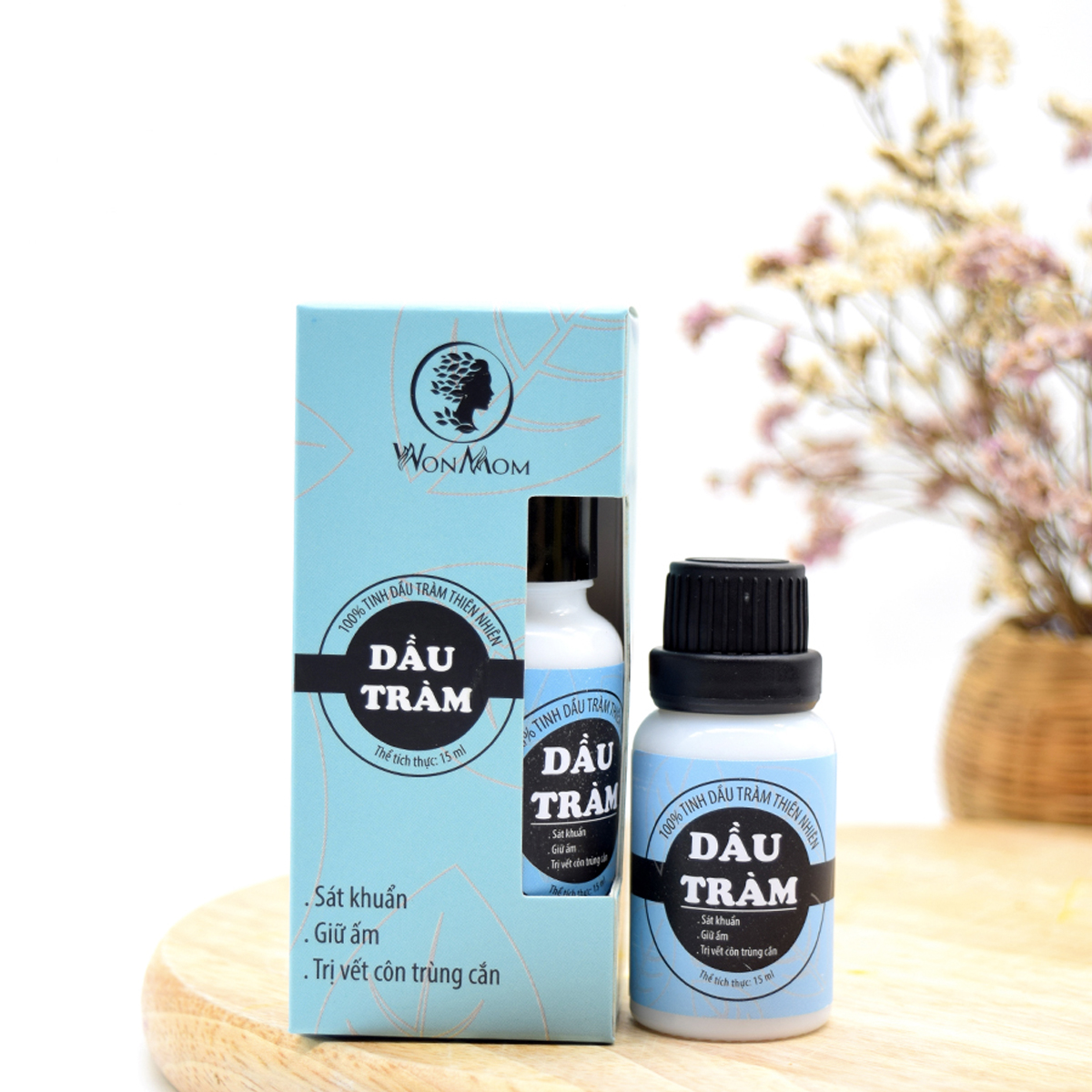 Dầu Tràm Wonmom Nguyên Chất Chăm Sóc Da Bé Và Cả Gia Đình Chai 15ml