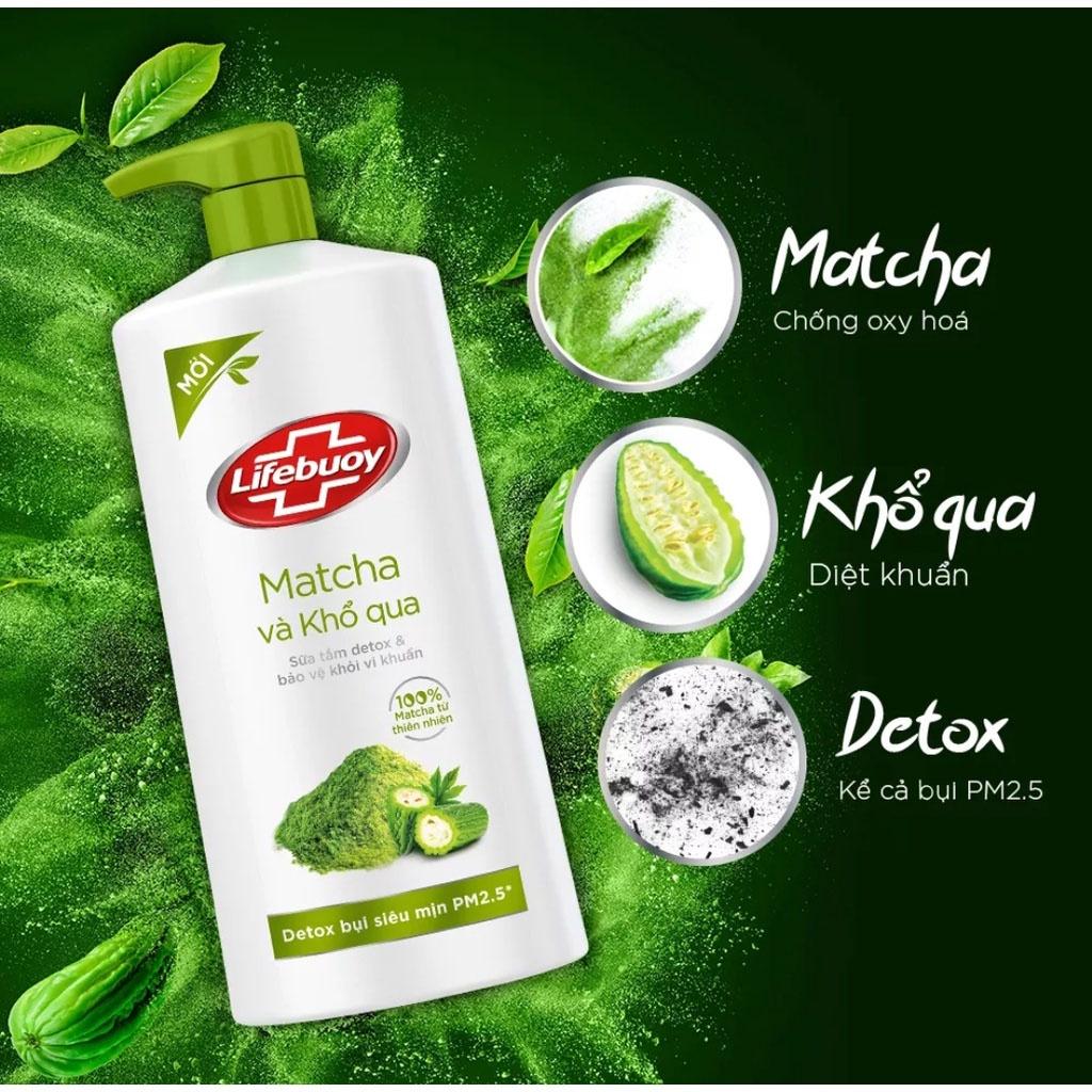 Sữa Tắm Lifebuoy Matcha & Khổ Qua Detox Da Khỏi Vi Khuẩn Gây Mụn 800g