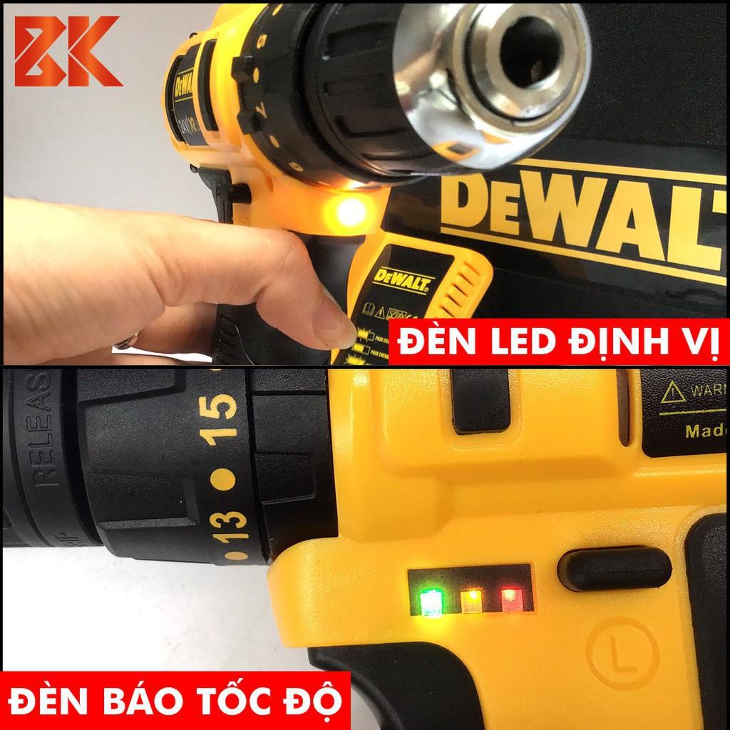 Máy Khoan Pin Dewalt 24V - Có Búa - Lõi Đồng - Pin chuẩn 5 CELL - Kèm Đầu Khẩu + Đầu Vít