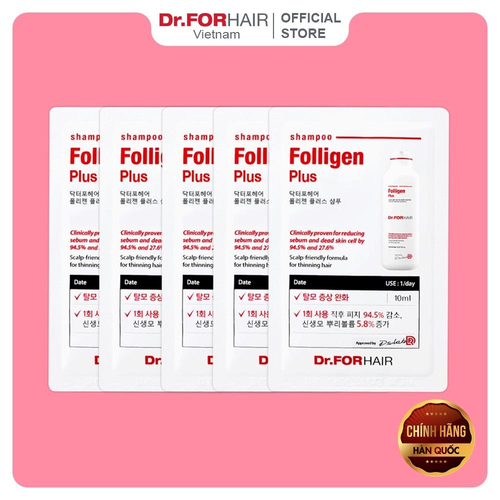 Dầu gội sạch gàu, kích thích mọc tóc, dầu gội sạch dầu, ngăn ngừa rụng tóc Dr. ForHair Folligen Plus Shampoo gói 10ml