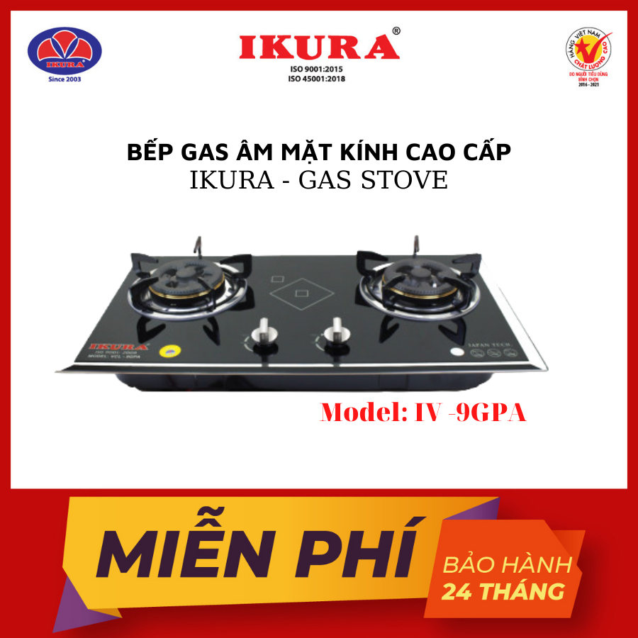 BẾP GAS ÂM - IKURA (IV-9GPA)  - Hàng chính Hãng