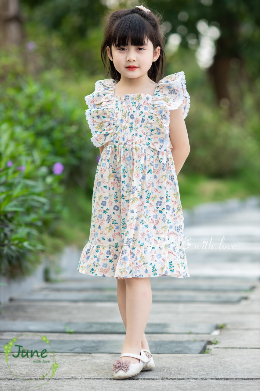 Váy xòe phối ren cho bé 1-10 tuổi