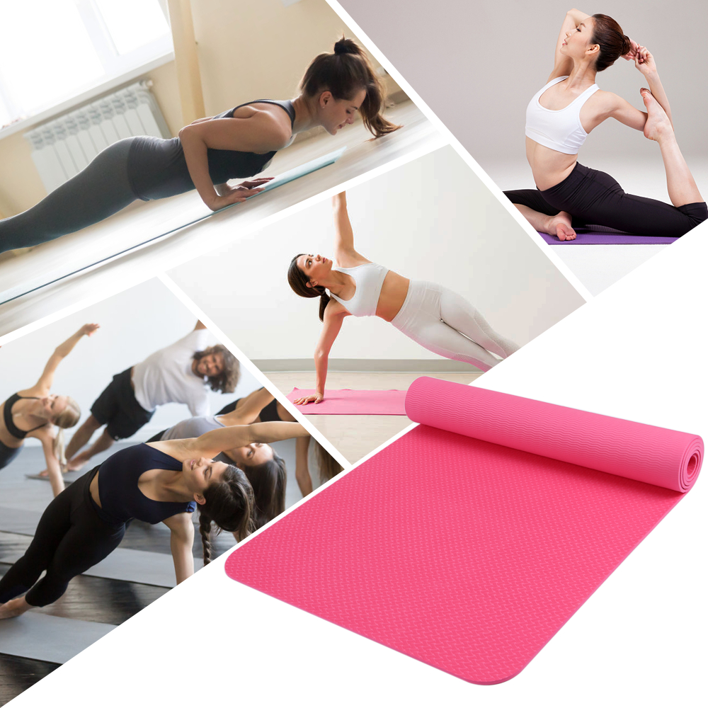 Thảm tập Yoga di động 72,05 × 24,01in, chất liệu TPE dày chống trượt kèm dây đeo và túi