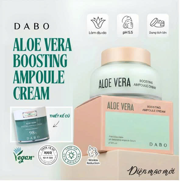 KEM DƯỠNG LÔ HỘI DƯỠNG ẨM CHUYÊN SÂU SIÊU DƯỠNG CHẤT CÂN BẰNG TỰ NHIÊN PH 5.5- DABO ALOE VERA BOOSTING AMPOULE CREAM