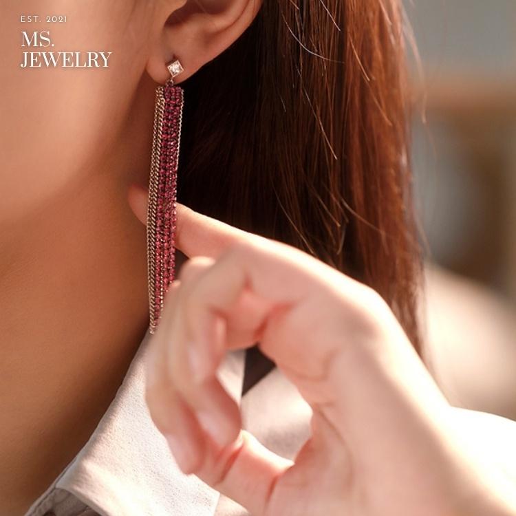 Khuyên Tai Dài Bạc S925 Ms Jewelry Phong Cách Hàn Quốc U005