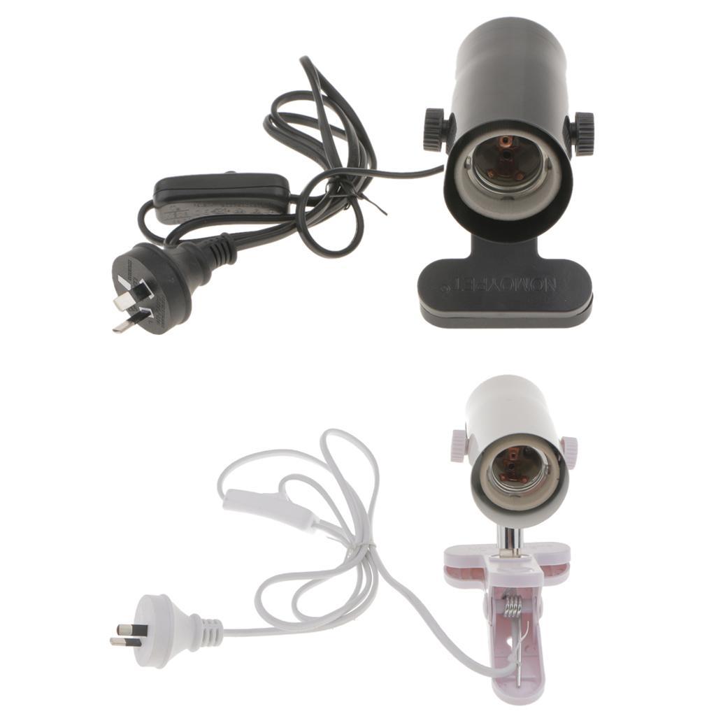 Lovoski Reptile Ceramic Heat Light Bulb Holder Lamp Holder E27 AU Plug Black