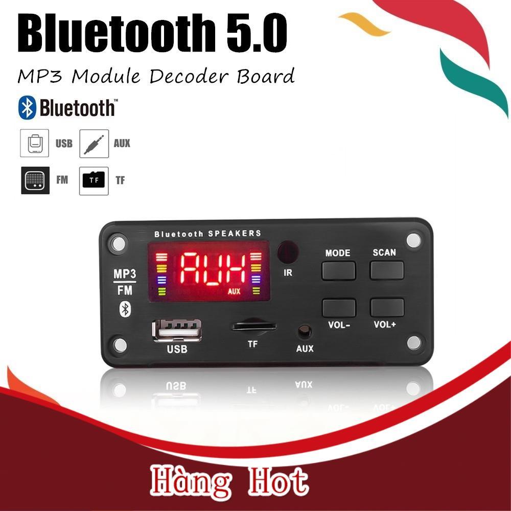 Bảng mạch âm thanh 12V Bluetooth 5.0 USB FM TF AUX Kèm remote điều khiển từ xa có màn hình màu lớn