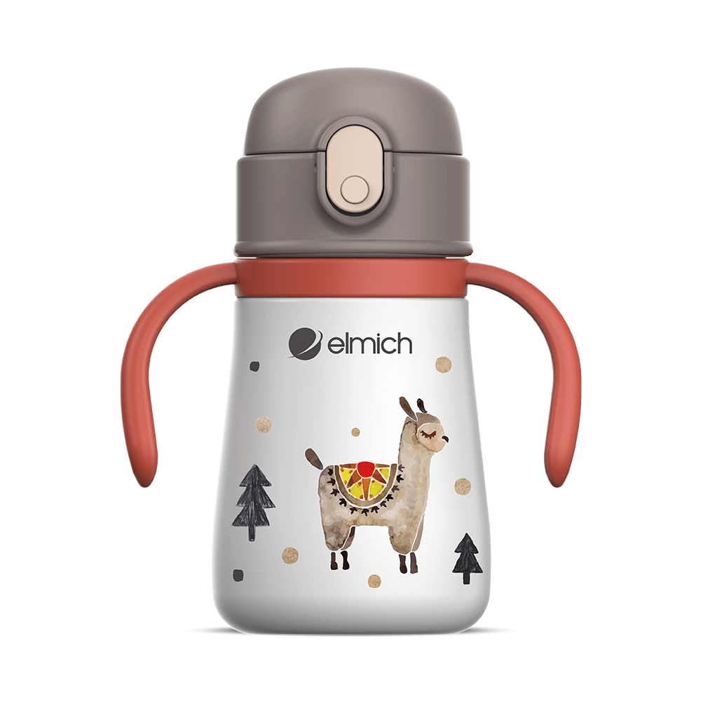 Bình giữ nhiệt cho bé Elmich Baby EL8317 360ml, Hàng chính hãng, inox 316, có ống hút - JoyMall