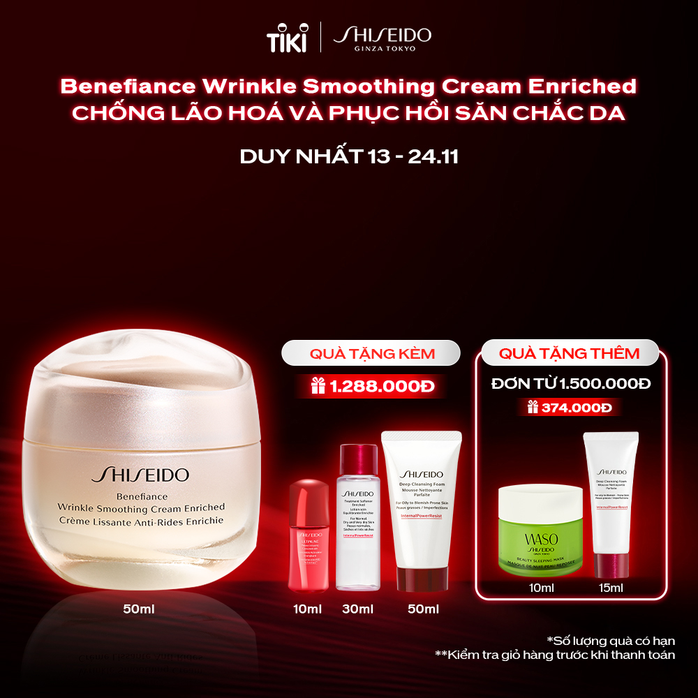 Kem dưỡng da chống lão hóa giàu ẩm Shiseido Benefiance Wrinkle Smoothing Cream Enriched 50ml