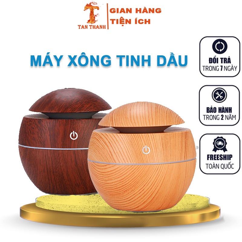 Máy Xông Tinh Dầu Máy Khuếch Tán Tinh Dầu Vân Gỗ Mini Phun Sương Cao Cấp