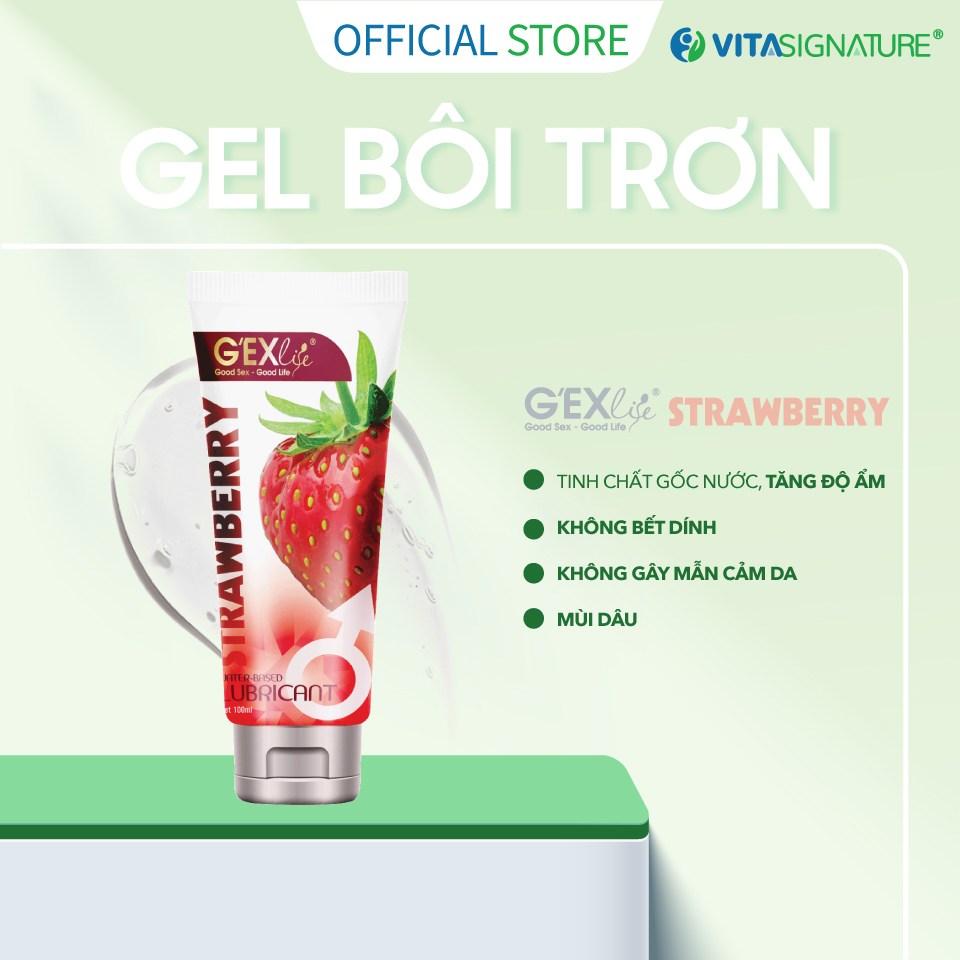 Gel bôi trơn Strawberry - G'exlife - Mùi dâu- Tuýp 100ml