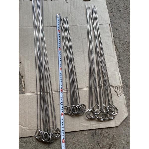 Que xiên thịt nướng ,gà nướng, hải sản nướng bằng inox không rỉ 50cm, 60cm,70cm