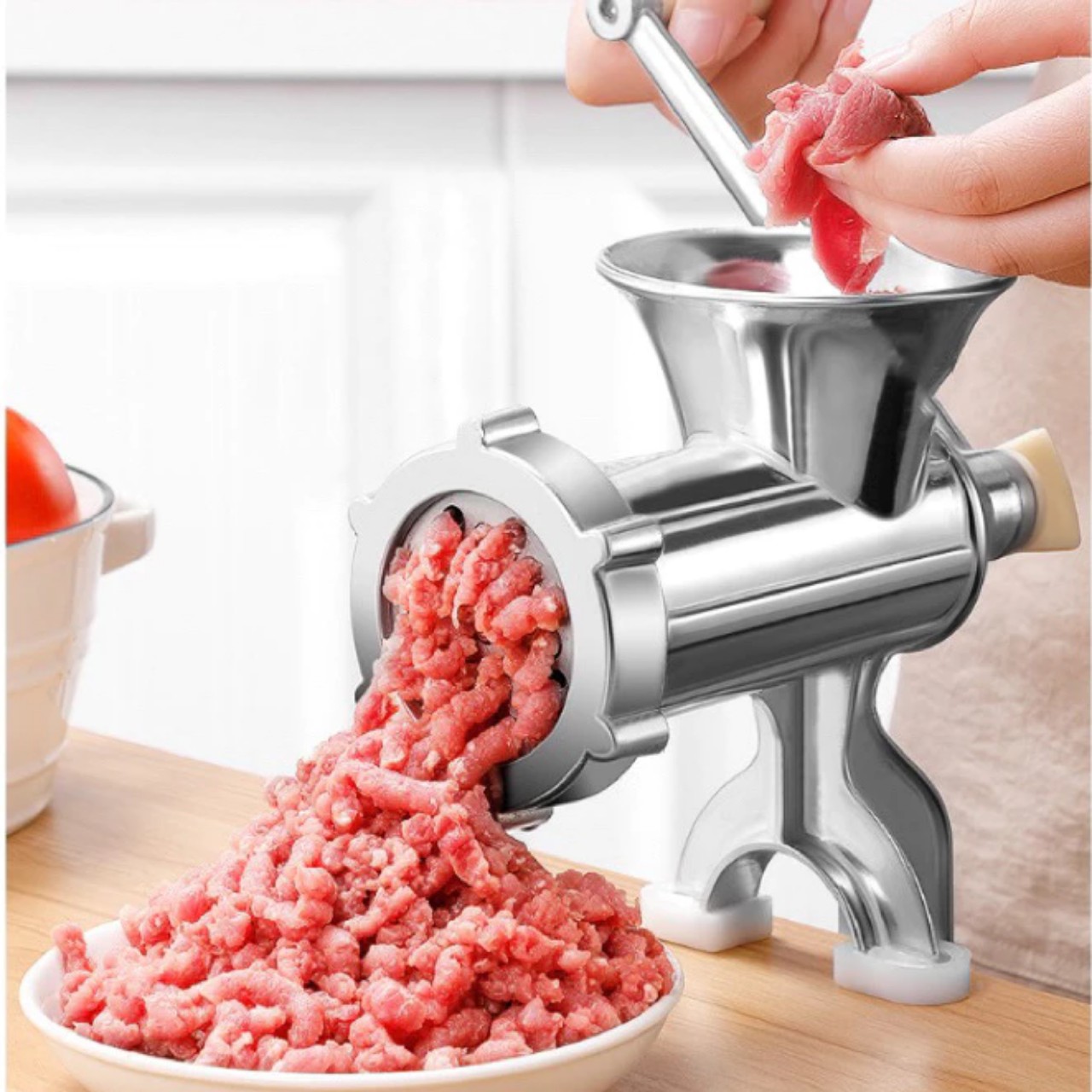 Máy Xay Thịt Bằng Gang Cỡ Đại Size 10 - Chất Lượng Cao, Kèm 3 Ống Nhồi Xúc Xích