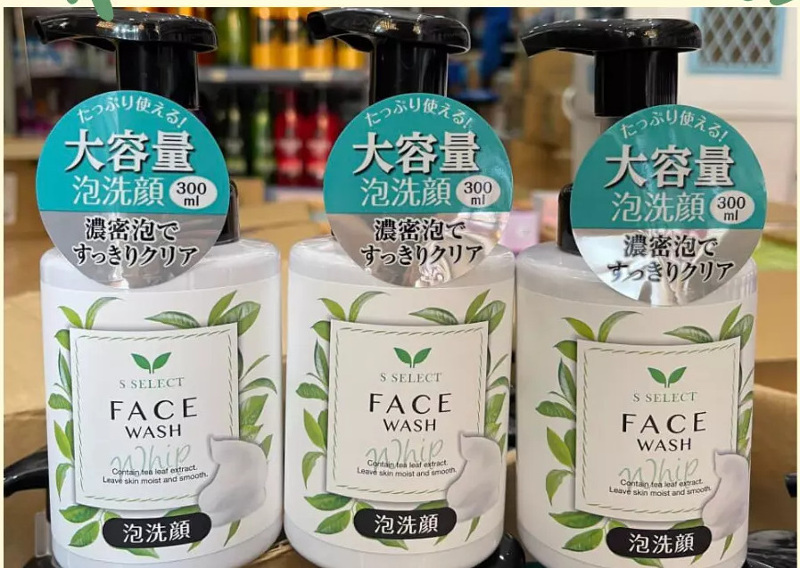 Sữa Rửa Mặt Tạo Bọt Chiết Xuất Trà Xanh S Select Nhật Bản 300ml