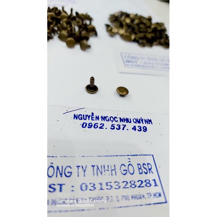 Nút tán rivet 2 mặt Bằng Thau không gỉ Màu vàng, màu đồng Size 6x6mm , 9x9mm Trang trí quần áo, làm thủ công