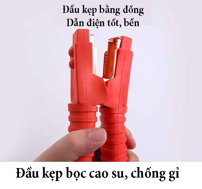 Bộ Dây Câu Bình Ắc Quy Ô Tô 1500AMP Dài 2.5M, Acquy Xe Hơi Ô Tô Có Bảo Vệ