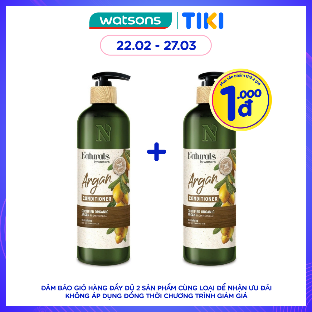 Dầu Xả Naturals By Watsons True Natural Argan Conditioner 490ml