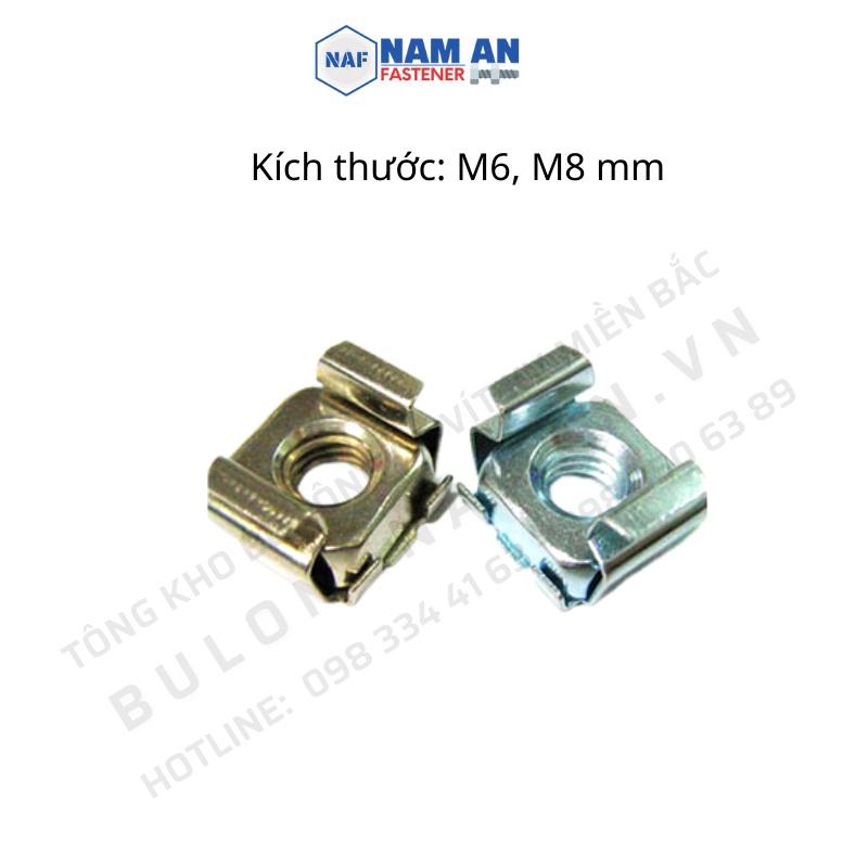 100 con Đai ốc cài M6, M8, Đai ốc cài mạ Niken chuyên dùng trong Tủ điện