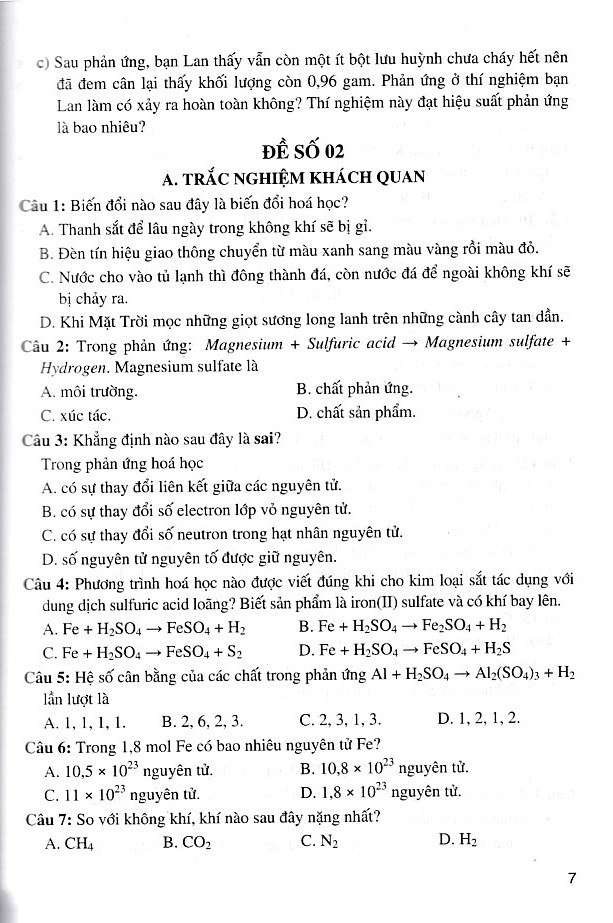 Tuyển tập đề kiểm tra định kì Khoa Học Tự Nhiên lớp 8 (Dùng chung cho các bộ SGK)