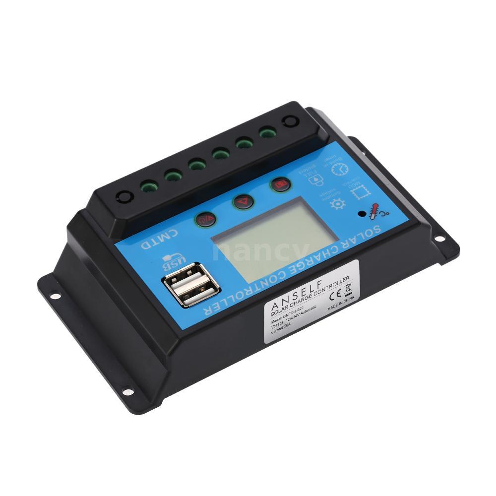 Bộ Điều Khiển Sạc Năng Lượng Mặt Trời 20a 12.6v Lcd Sự Bảo Vệ