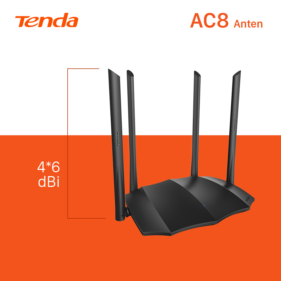 Thiết bị phát Wifi Tenda AC8 Chuẩn AC 1200Mbps - Hàng Chính Hãng