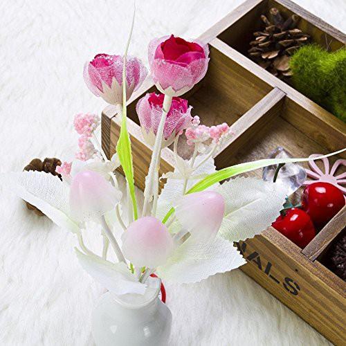 Đèn Ngủ Cảm Ứng Ánh Sáng Hình Hoa Nấm Và Hoa Tulip