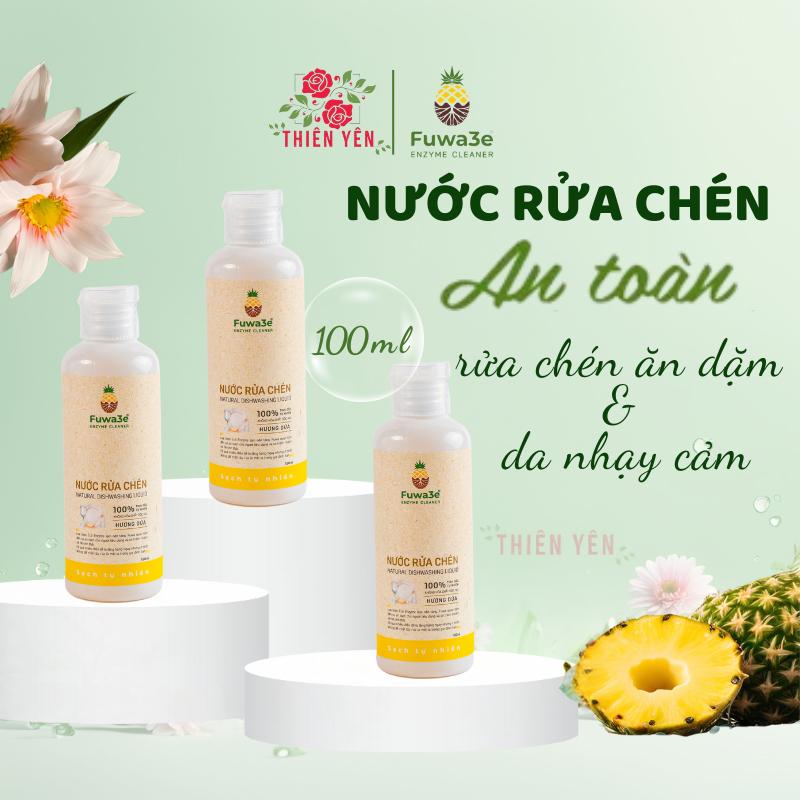 Nước rửa chén organic Fuwa3e hương dứa size mini 100ml không hóa chất bảo vệ da tay