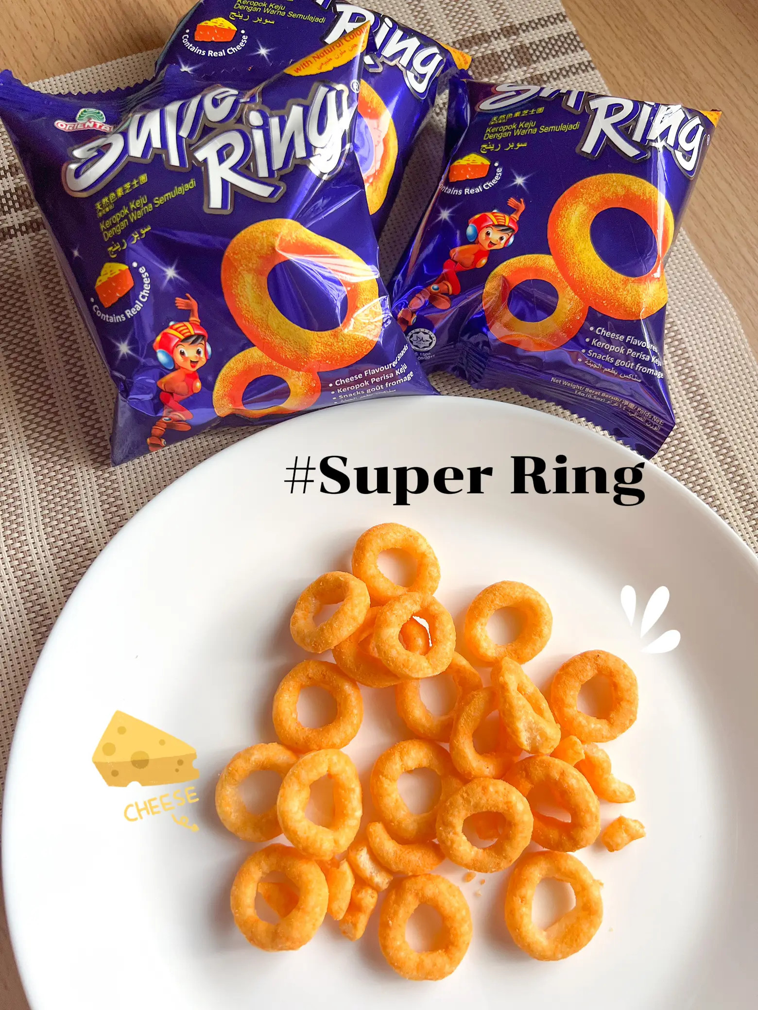 Bim bim snack phô mai Super Ring 60g nhập khẩu Malaysia An Gia Sweets Snacks