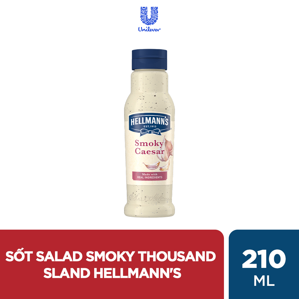 Combo 2 chai Xốt salad Hellmann's Smoky Thousand Island 210ml