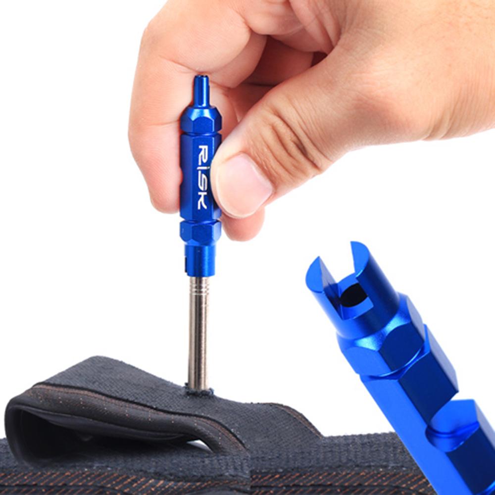 Dụng cụ để tháo và lắp lõi van xe đạp dạng ống RISK,công CNC từ hợp kim nhôm và anodized