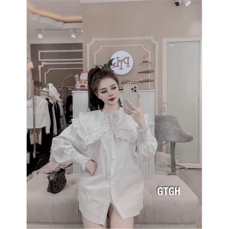 ÁO SƠ MI CỔ SEN BÈO TẦNG TAY BO CHUN - DRA0030