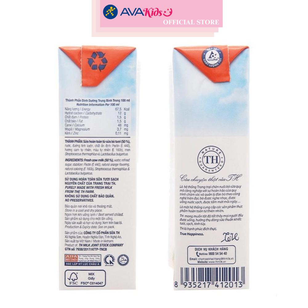 Thùng 48 hộp sữa chua uống tiệt trùng TH true YOGURT vị cam 180 ml (từ 1 tuổi)