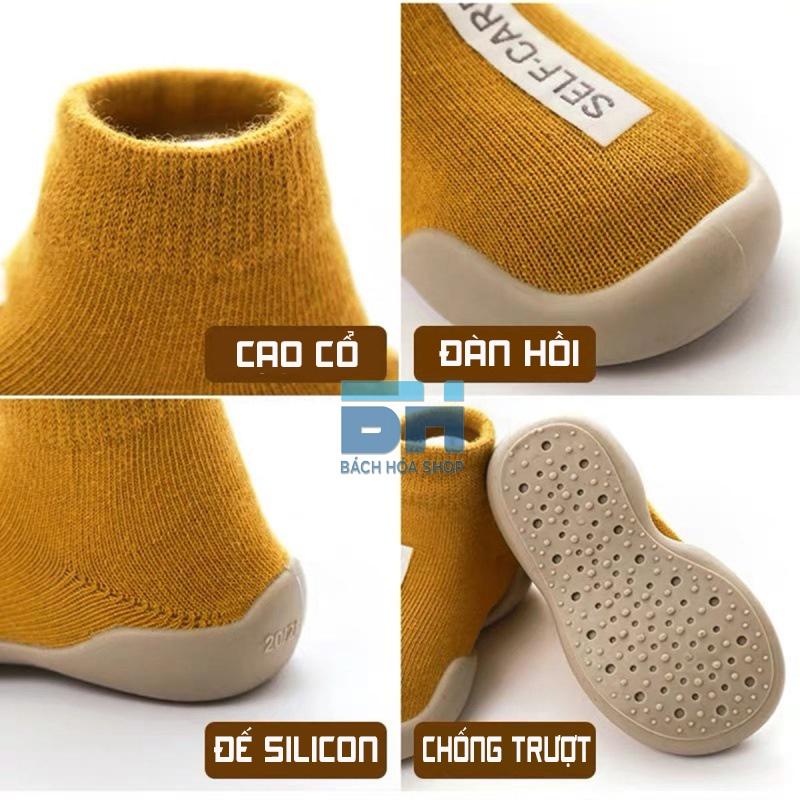 Giày Bún Cao Cổ cho bé tập đi, đế cao su mềm,co dãn, chống trơn, chống vấp nhiều màu đáng yêu