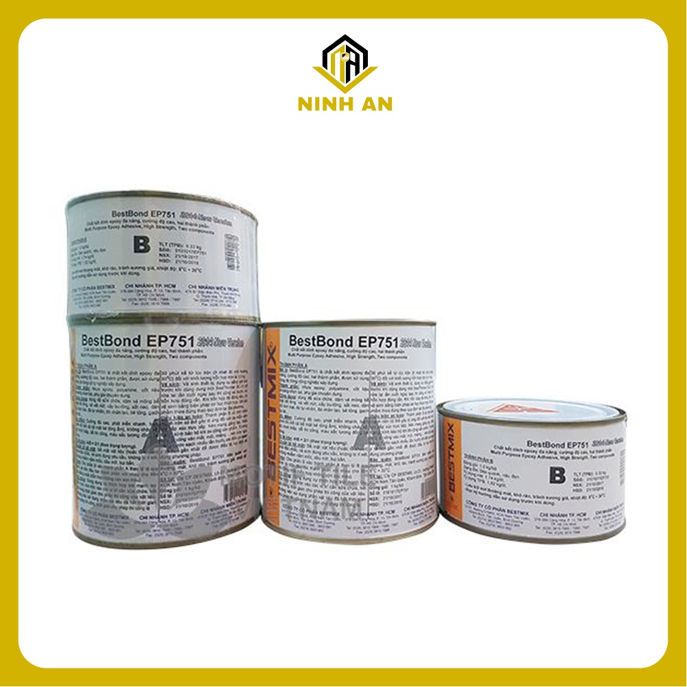 BestBond EP751 - vữa epoxy đa năng, cường độ cao, đóng rắn nhanh hai thành phần - 1 bộ (1kg)