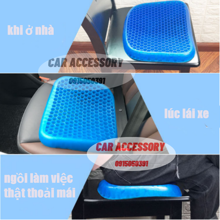 Đệm gel xe hơi đa chức năng đệm đá tổ ong đệm mát đệm mùa hè thoáng khí đệm ghế văn phòng