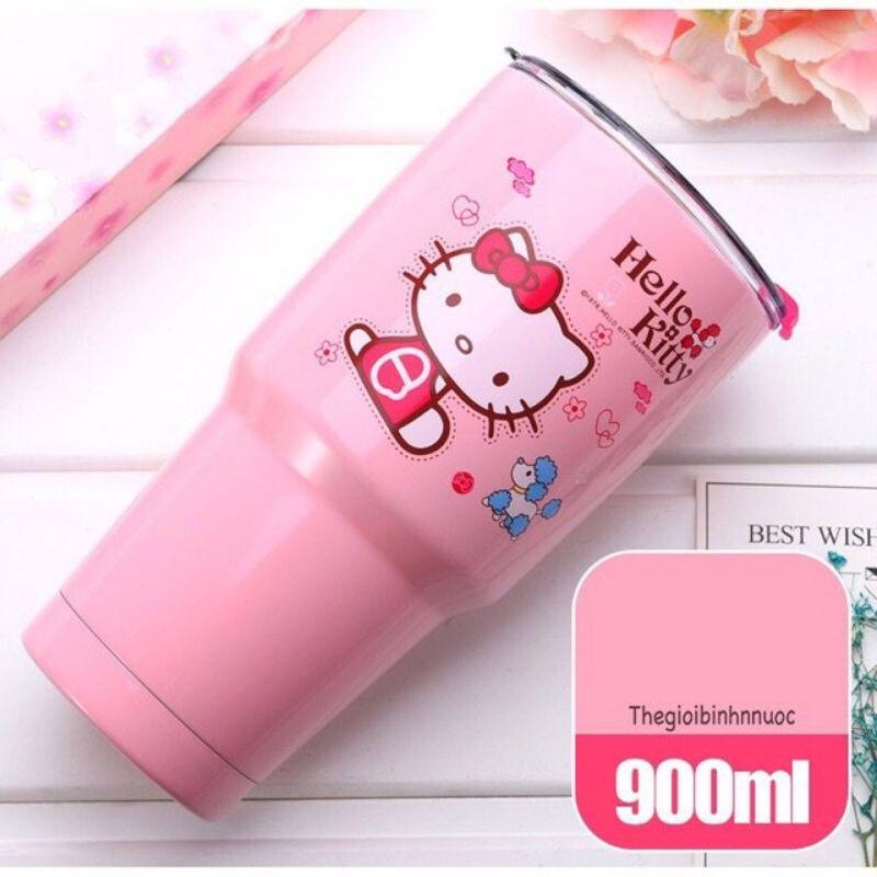 LY GIỮ NHIỆT HÌNH HELLO KITTY MẪU LY YETI MÀU HỒNG