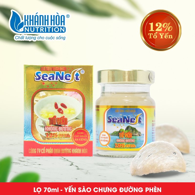 Tổ Yến 12% Chưng Đường Ăn Kiêng Cao Cấp Khánh Hòa Nutrition – Lọ 70 ml