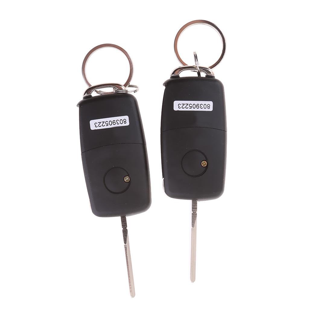 Car Keyless Entry System with Two 3-Button Remote Control Blank Keys for VW