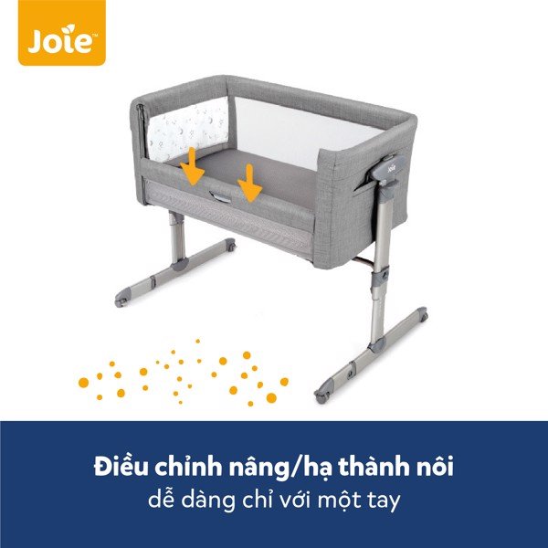 Nôi ngủ cạnh giường Joie Roomie Glide Foggy Gray
