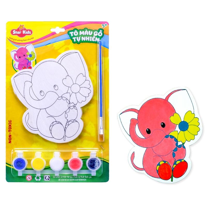 Bộ Tô Màu Gỗ Hình Con Voi - Star Kids K-202