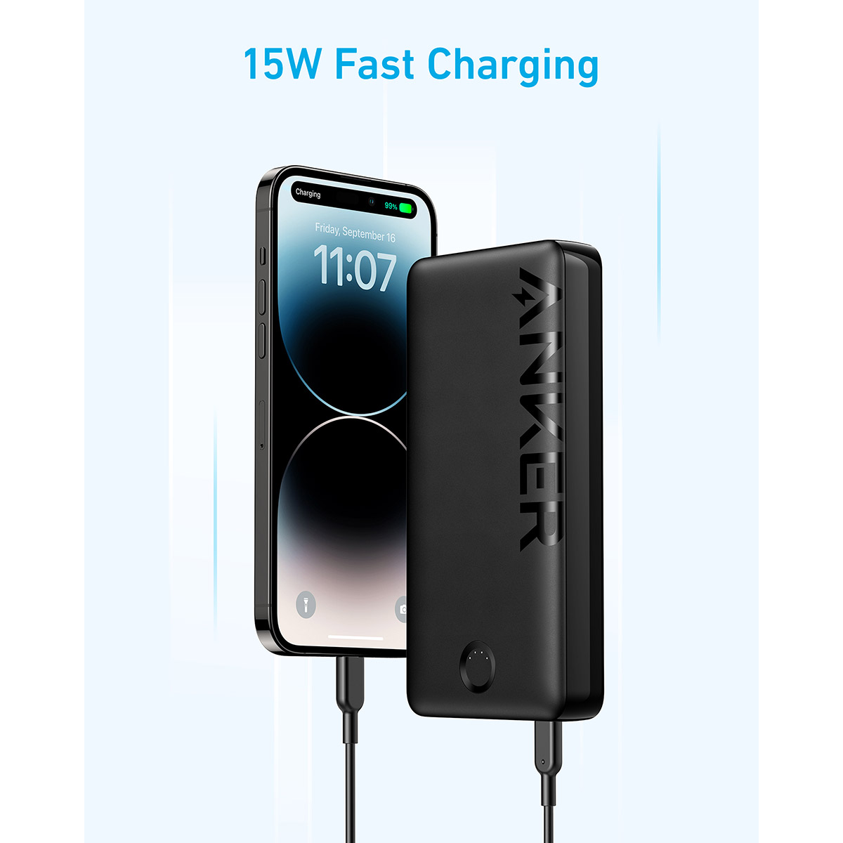 Pin Sạc Dự Phòng Anker 325 PowerCore II 1C1A 15W 20000mah A1286 USB-A và Type-C - Hàng Chính Hãng