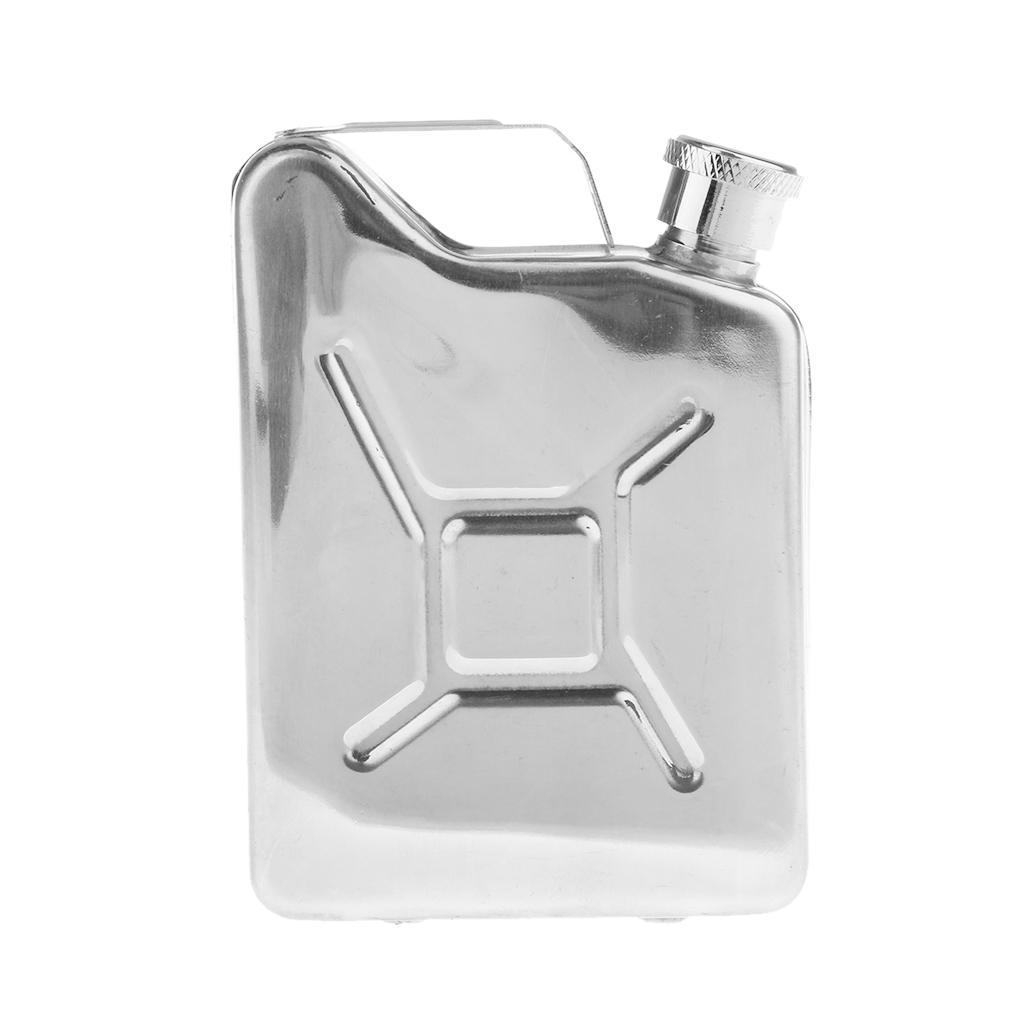 5oz Stainless Steel Liquor Hip Flask Oil Can Screw for Home Wild Silver