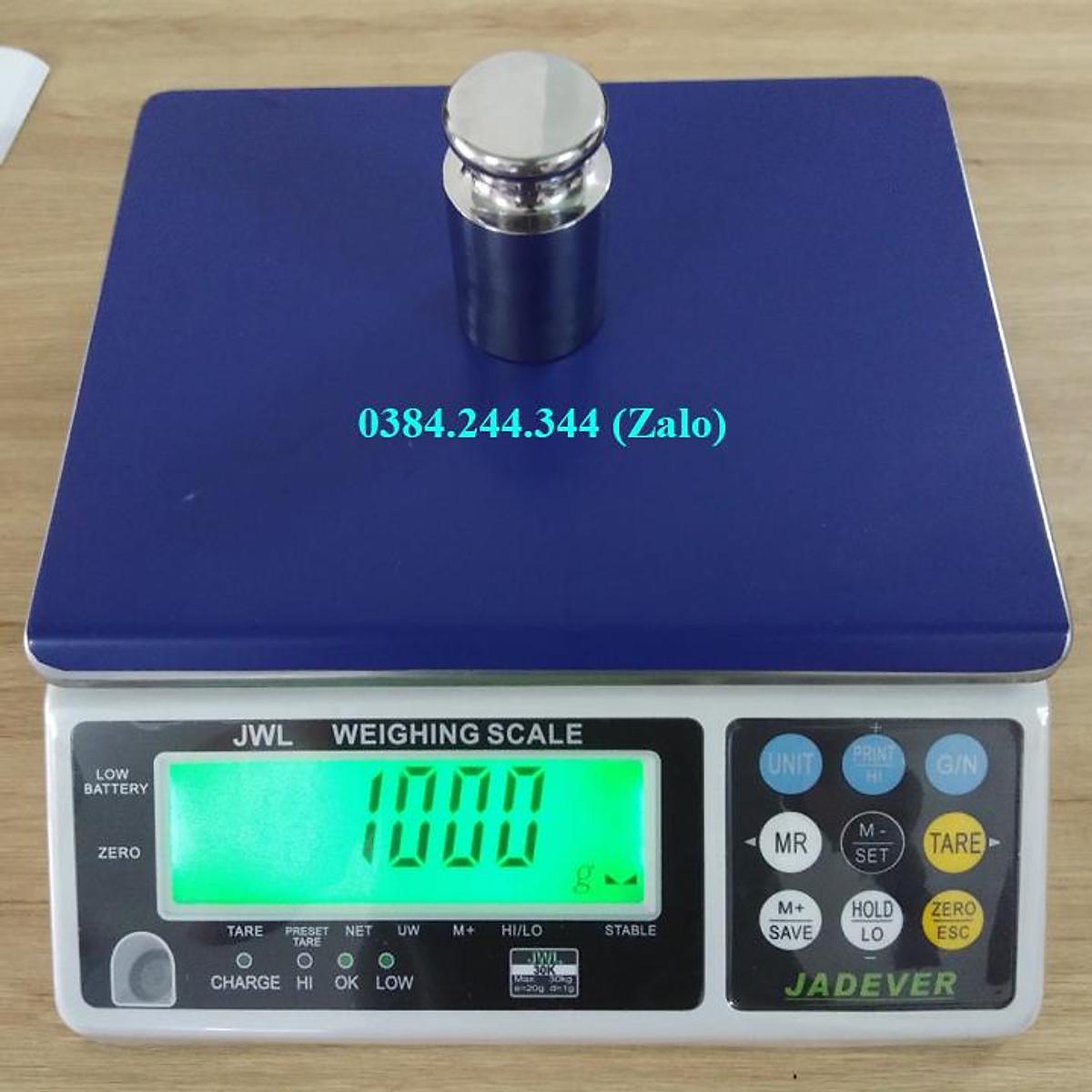 Cân điện tử thông dụng Jadever JWL, Mức cân 15kg, độ chia 0.5g