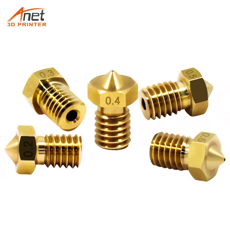 5/10 Chiếc Mới E3D V5 V6 Đầu Phun Bằng Đồng Đầu Cho 3D Máy In Cập Nhật Đầu Phun 0.2/0.3/0.4/0.5/0.6/0.8/1.0Mm