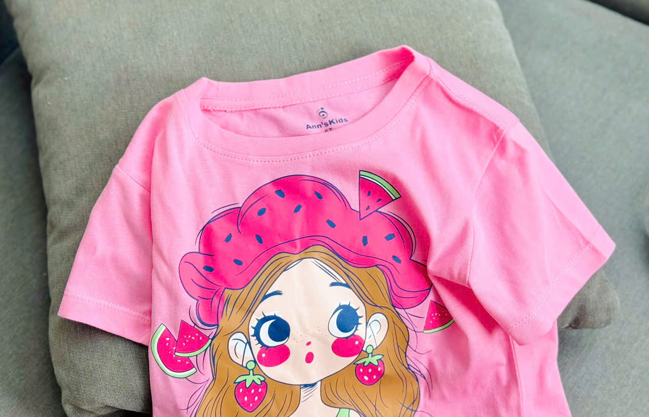 Đồ bộ bé gái, Bộ quần giả váy cho bé gái labubu gấu dâu capybara kuromi từ 10-38kg chất cotton hàng xuất mềm mịn mát