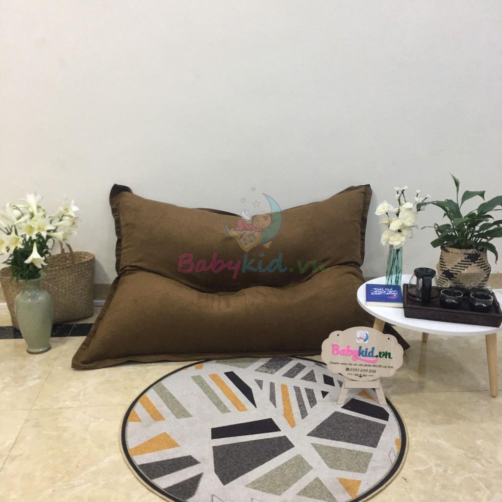 Ghế xốp hình chữ nhật size 120CM x 150CM, đơn màu kaki/da lộn, có xốp